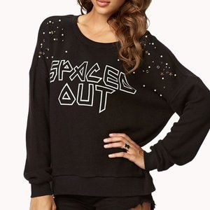 Black Graphic Print Sweater with Establishments